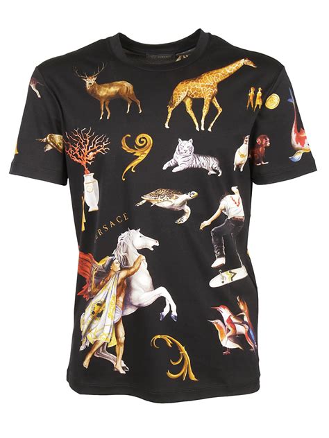 versace animal print t-shirt|1st copy Versace shirt men.